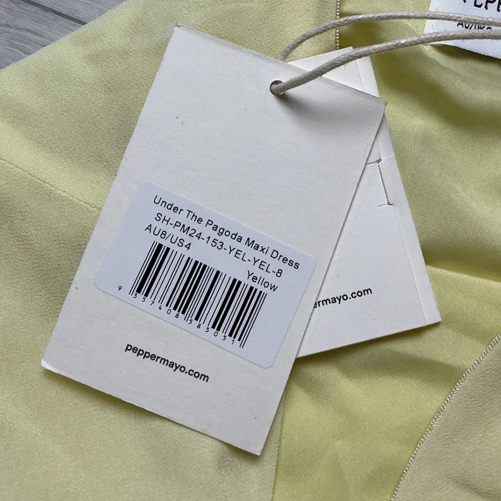 Peppermayo Under The Pagoda Maxi Dress Yellow Size 4 New With Tags - Picture 9 of 10